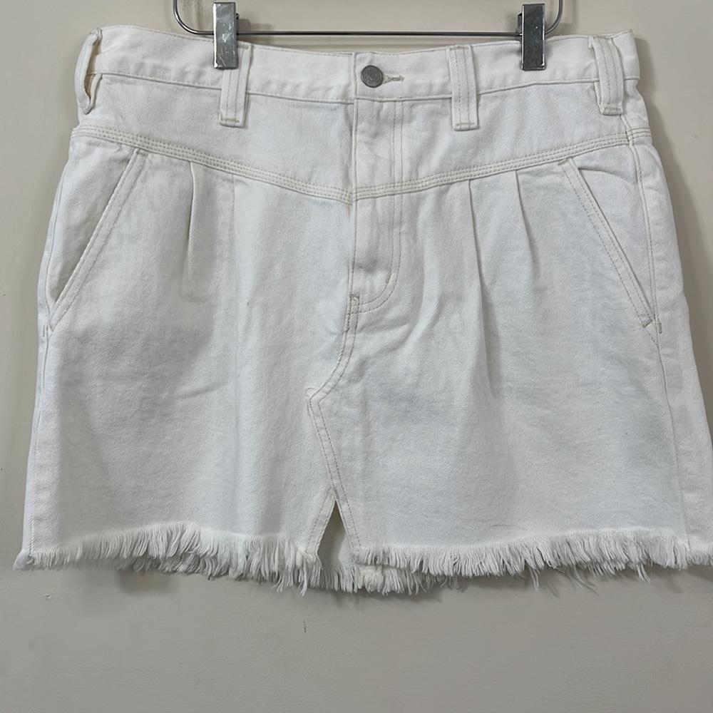 NEW Free People Side Car Mini Skirt White Clay Size 30 - Picture 4 of 7